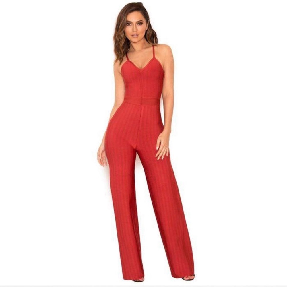 Elegant Red Women's Jumpsuit